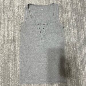 SO Gray Ribbed Knit Top